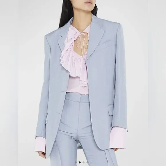 Victoria Beckham High Break SIngle-Breasted Boxy Blazer Jacket Size 0 - Picture 1 of 8